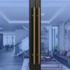 Tay nắm cửa TN055 nhôm đặc ø32 trơn vàng mờ