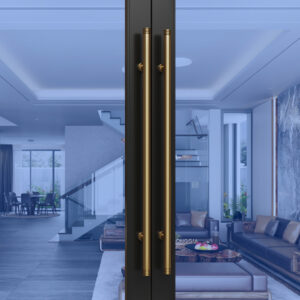 Tay nắm cửa TN055 nhôm đặc ø32 trơn vàng mờ
