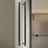 Tay nắm cửa TN066 nhôm đặc ø32 caro đen mờ