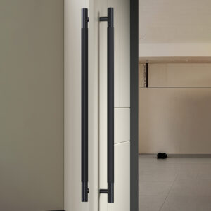 Tay nắm cửa TN066 nhôm đặc ø32 caro đen mờ