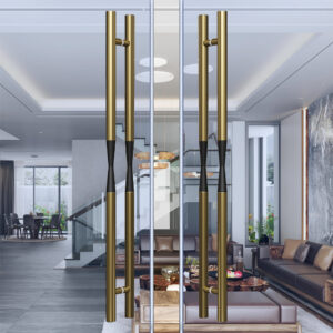 Tay nắm cửa TN068 nhôm đặc ø32 trơn vàng mờ