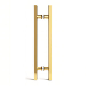 Tay nắm cửa vuông 20×40 TN024 Inox 304 vàng bóng