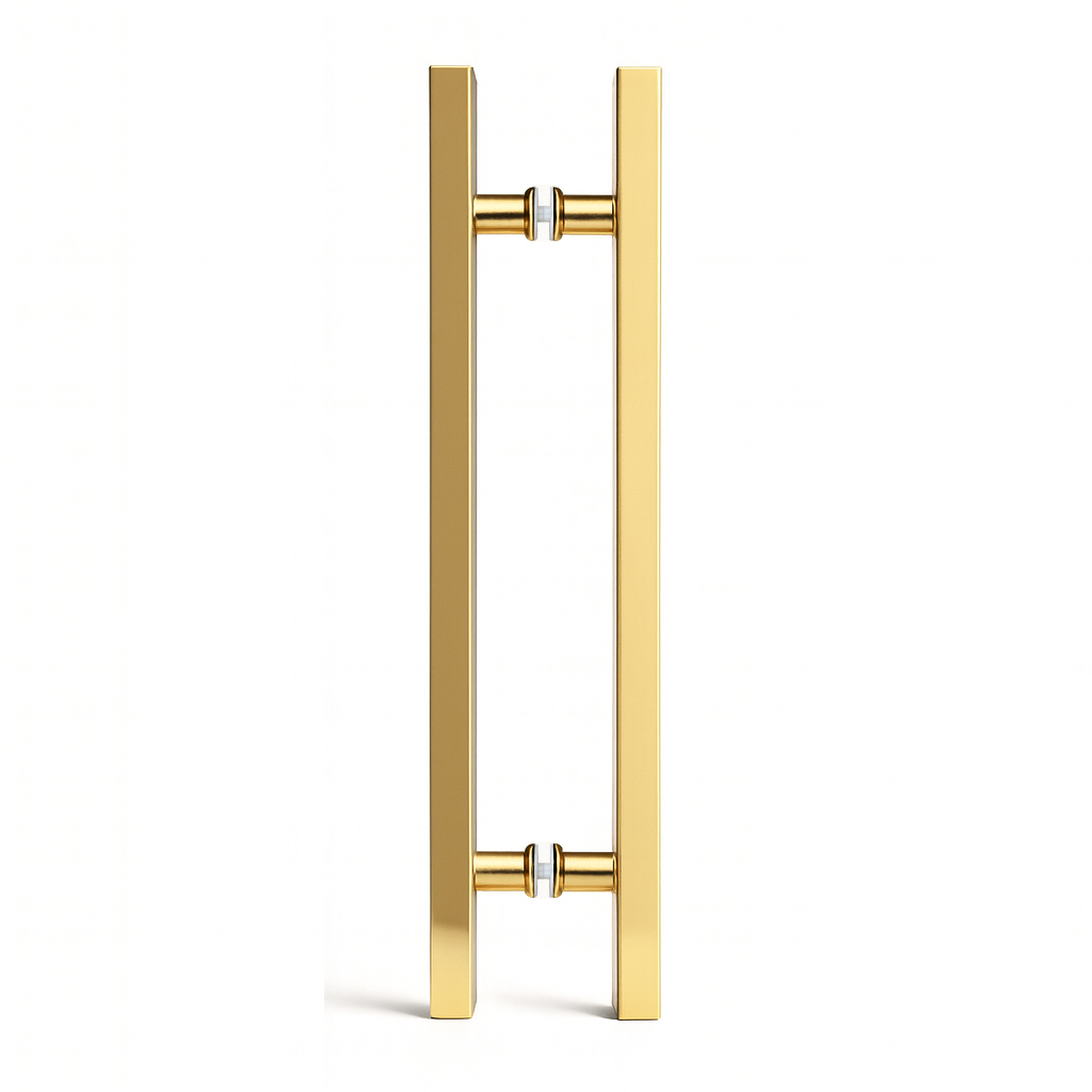 Tay nắm cửa vuông 20×40 TN024 Inox 304 vàng bóng