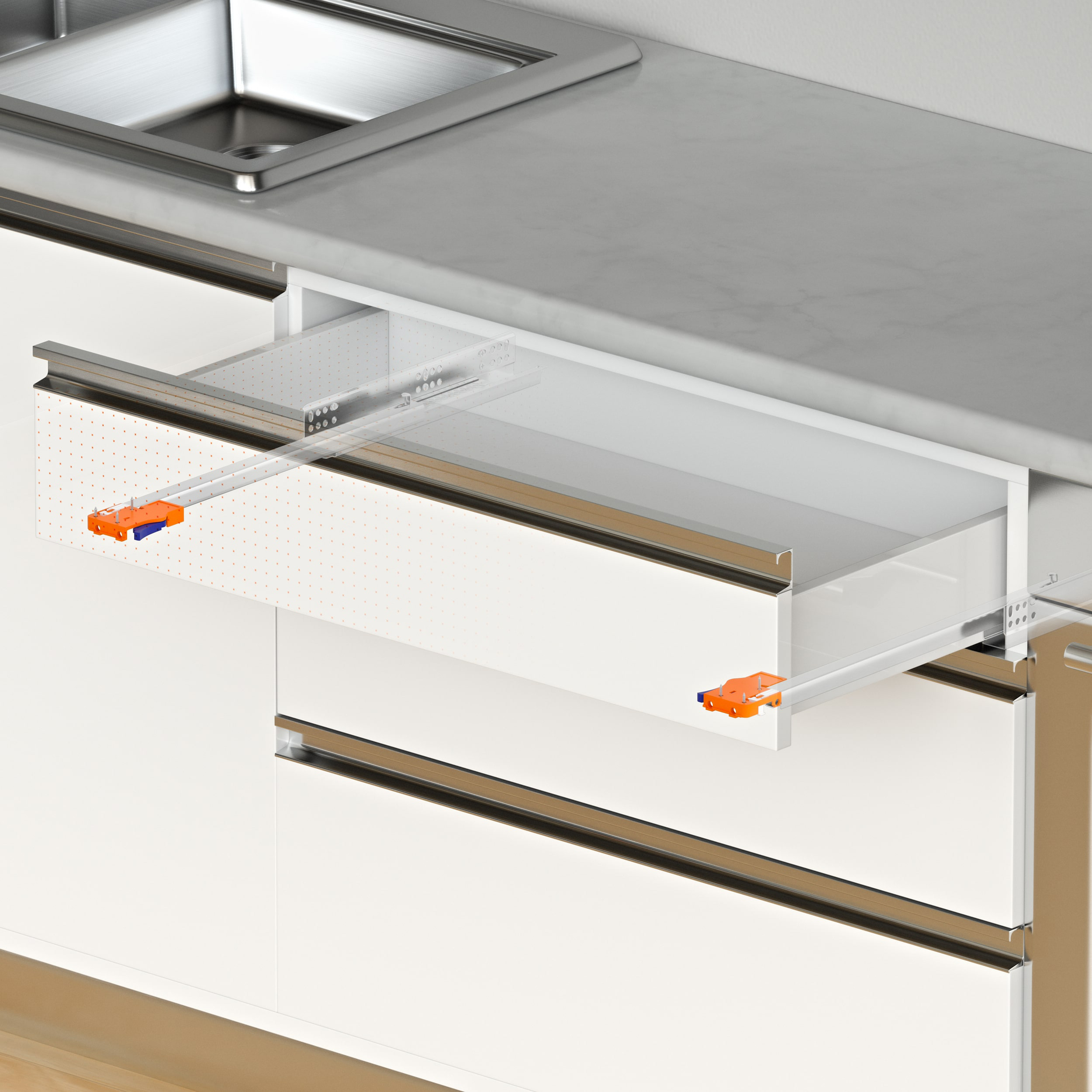 Ray hộc tủ 2 tầng giảm chấn IVAN 02182 - Ảnh 2