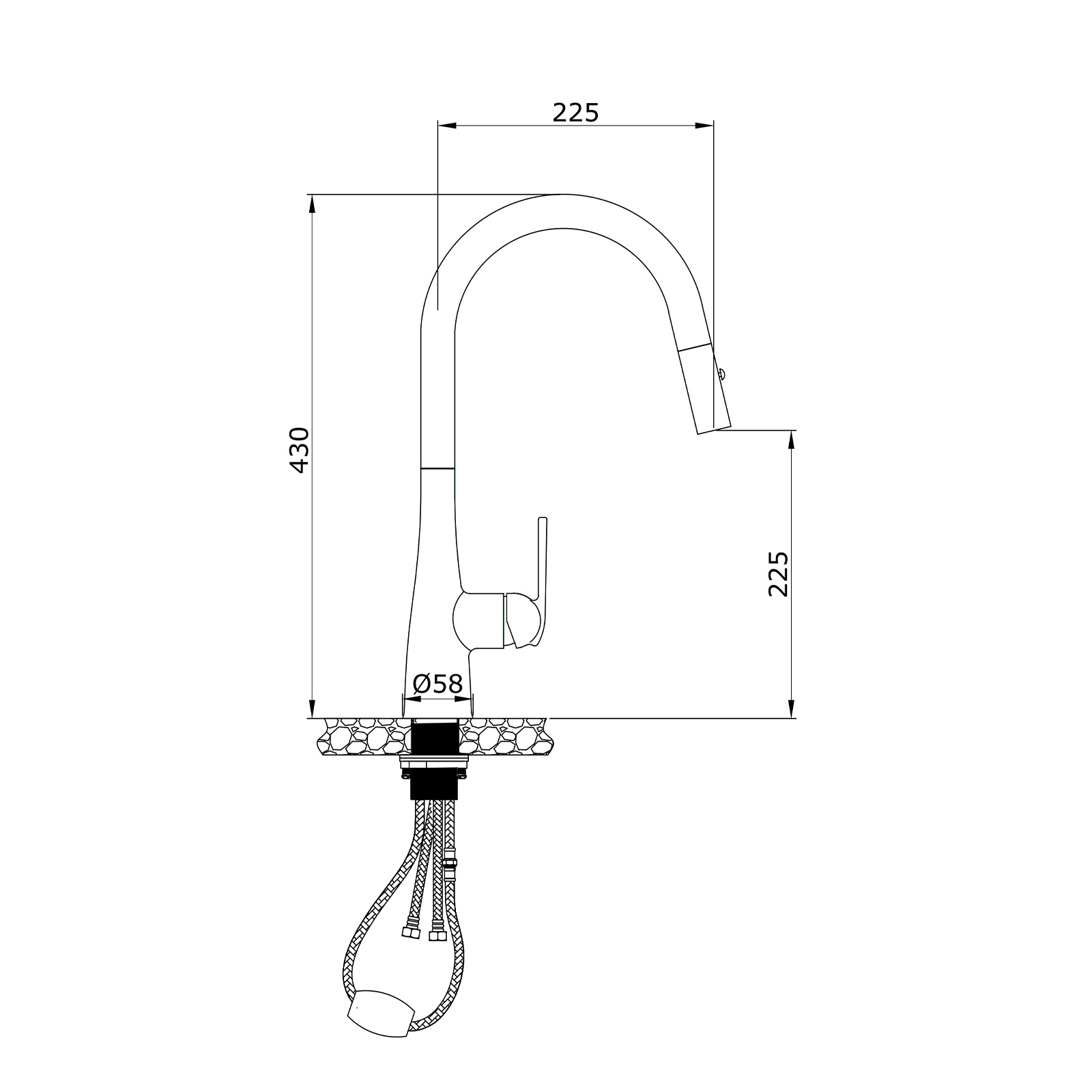 Vòi nước nóng lạnh Konox Curva Black - Ảnh 4
