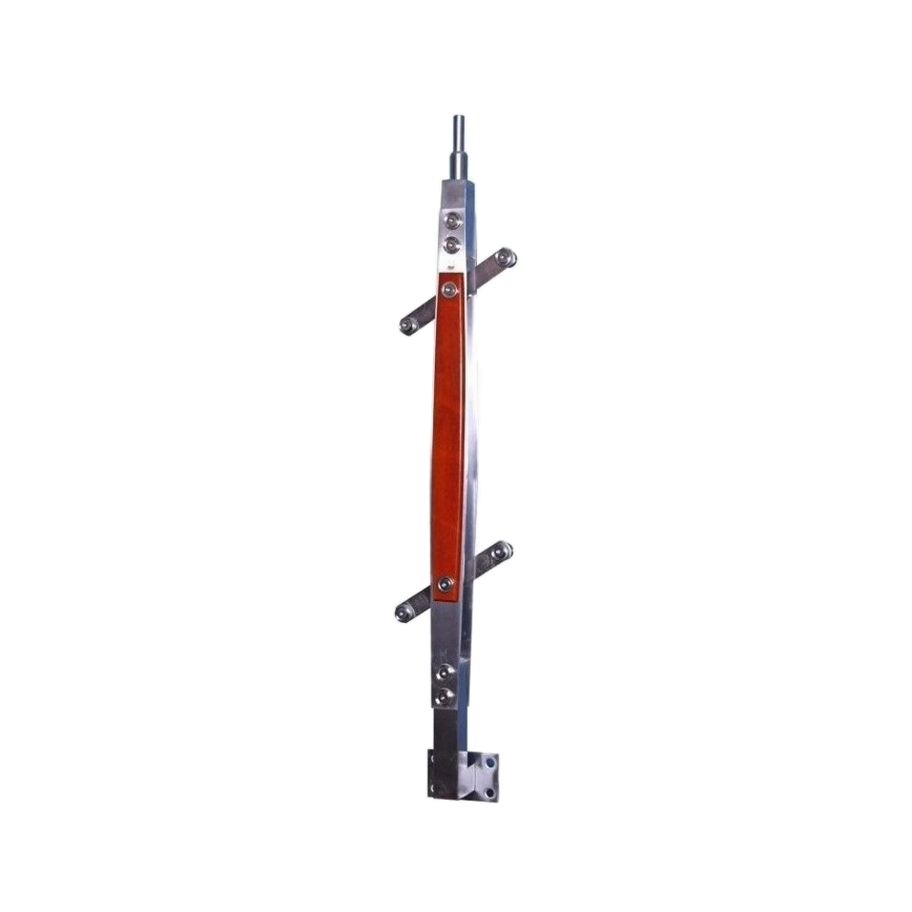 Trụ cầu thang kính TLC009-001 Inox 304 ốp gỗ đế hông