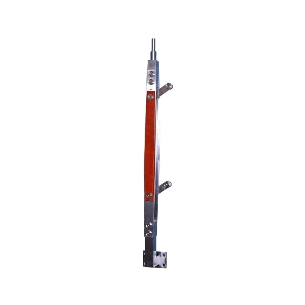 Trụ cầu thang kính TLC009-002 Inox 304 ốp gỗ đế hông
