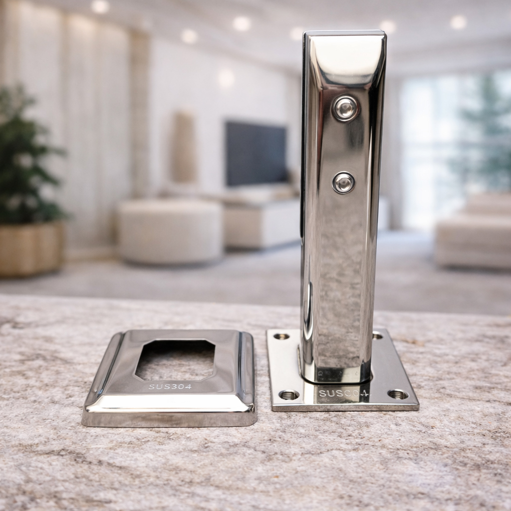 Trụ ngàm lan can TLC053 inox 304 cao 200mm - Ảnh 4