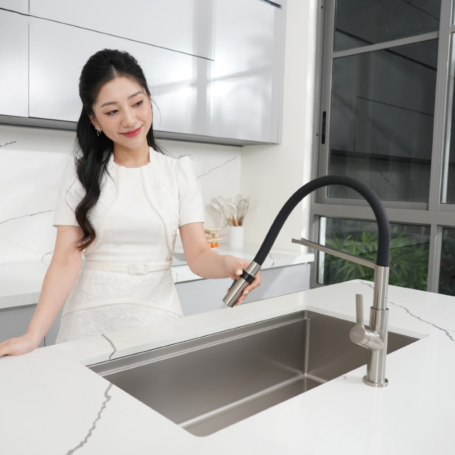 Vòi nước nóng lạnh Konox Tema Nickel - Ảnh 5