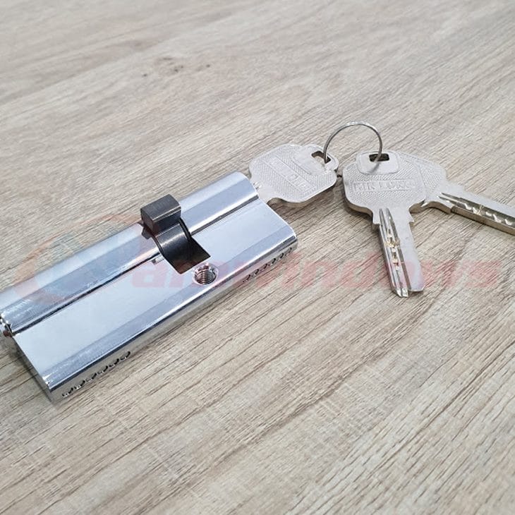Lõi khóa 2 đầu chìa lệch tâm dài 80mm cho cửa nhôm Xingfa hệ 55 - Ảnh 2