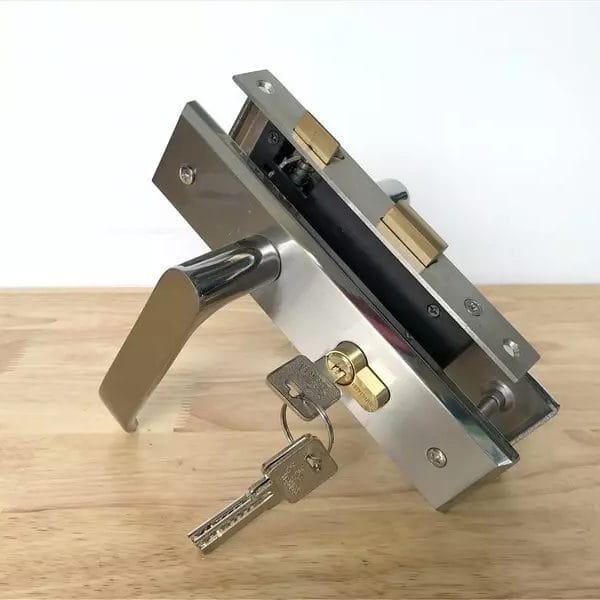 Bộ khóa tay nắm hợp kim EX 5810 trắng bạc dài 200 - Ảnh 2