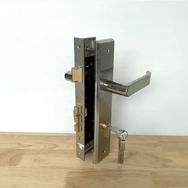 Bộ khóa tay nắm hợp kim EX 8510 trắng bạc dài 260 - Ảnh 3