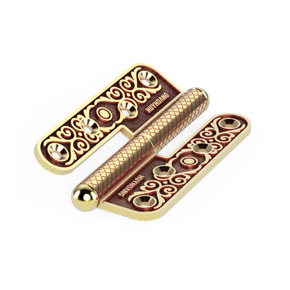 Bản lề cối Huy Hoàng BLCHC2901 đồng thau dài 125mm dày 4.4mm - Ảnh 2