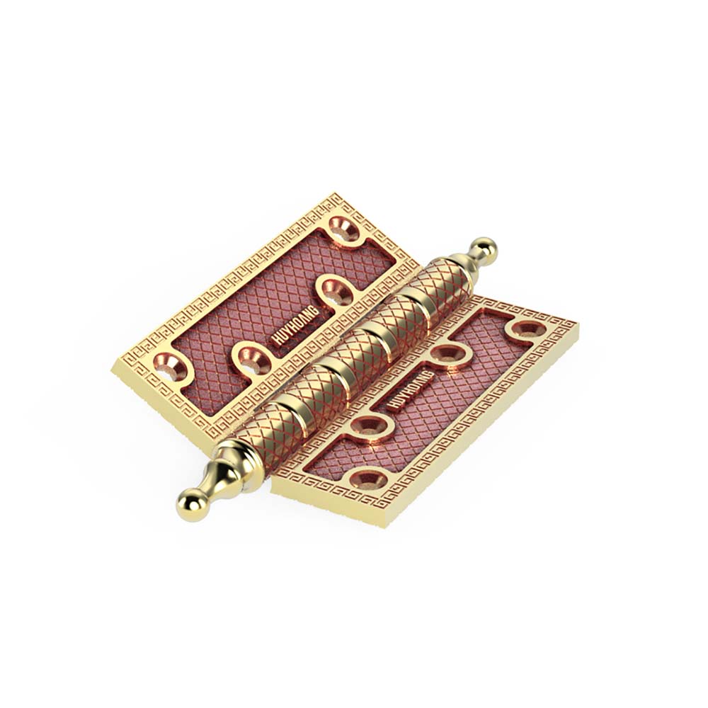 Bản lề lá Huy Hoàng BLLHC2804 đồng thau 100x77.5x5mm - Ảnh 2