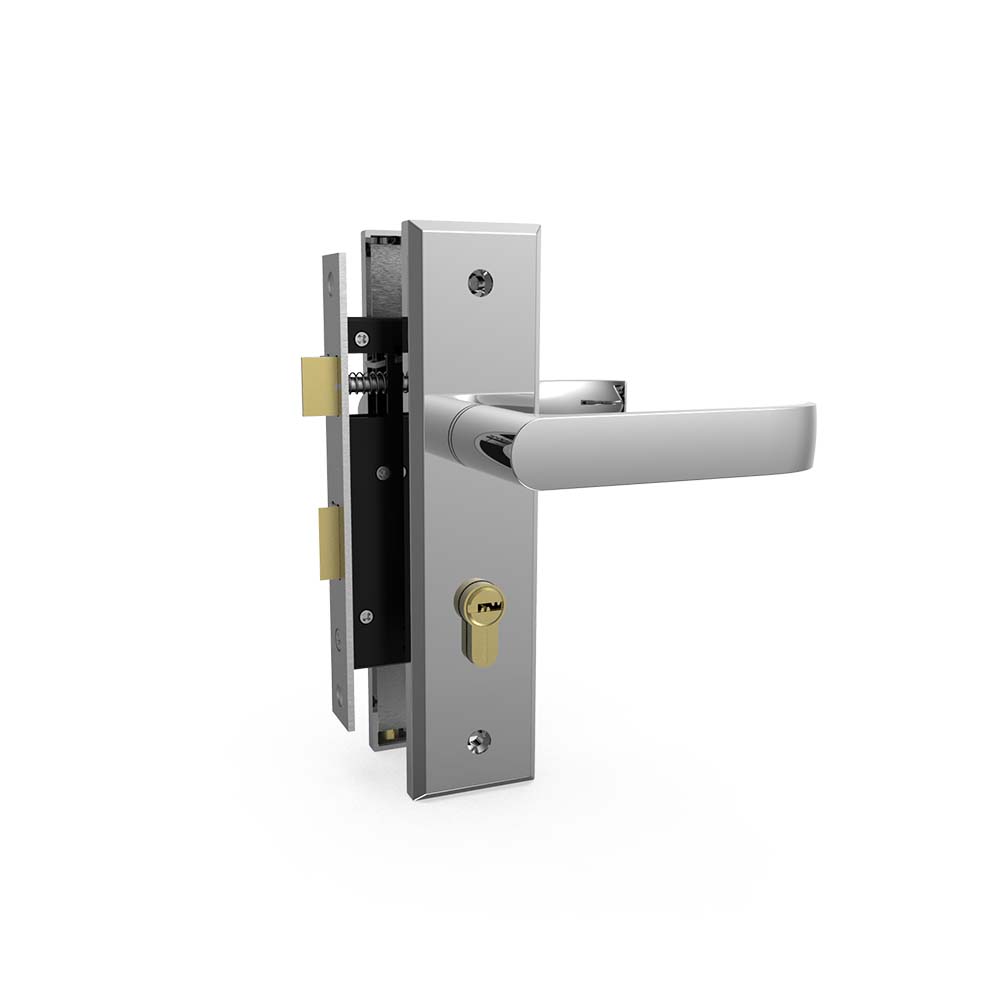 Bộ khóa tay nắm hợp kim EX 5810 trắng bạc dài 200 - Ảnh 4