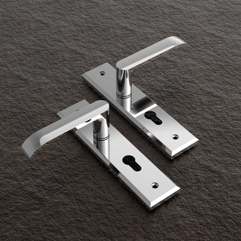 Bộ khóa tay nắm hợp kim EX 5810 trắng bạc dài 200 - Ảnh 5