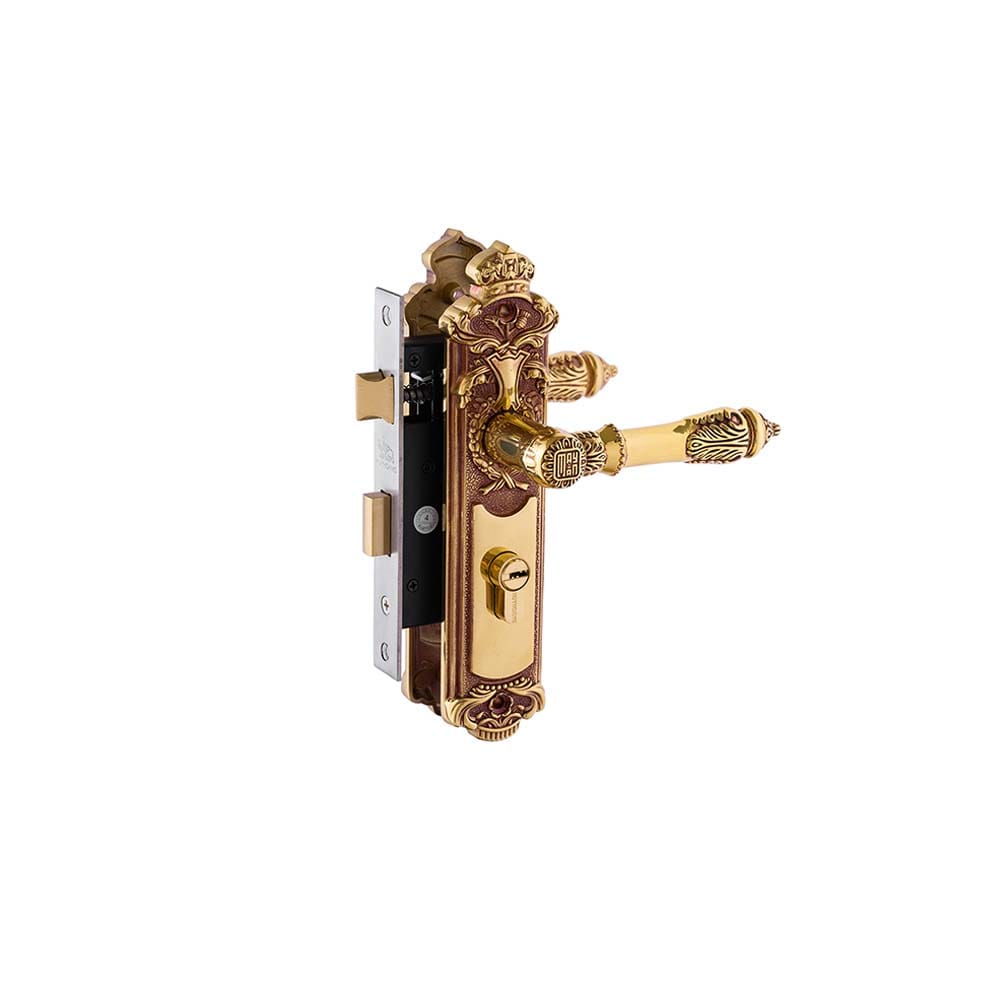Bộ khóa tay nắm đồng thau HC 5824 dài 220 - Ảnh 2