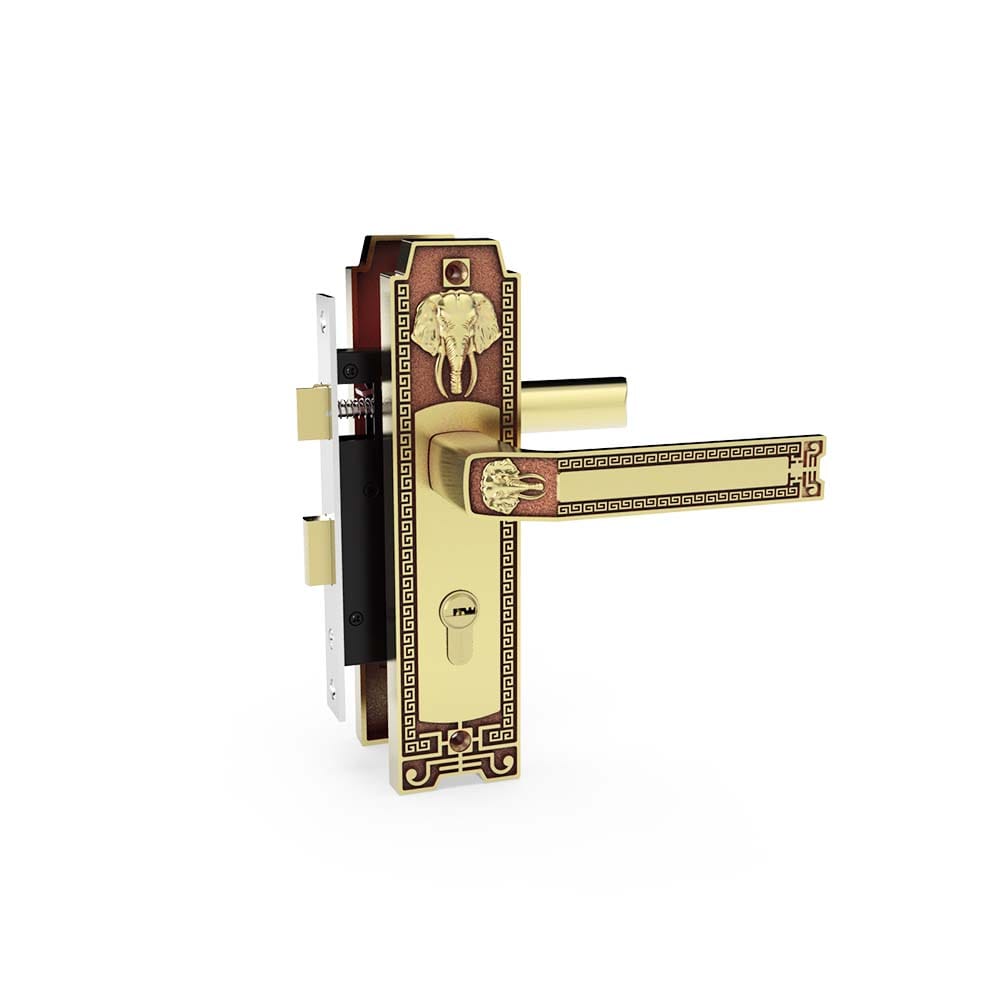 Bộ khóa tay nắm đồng thau HC 5828 dài 213 - Ảnh 4