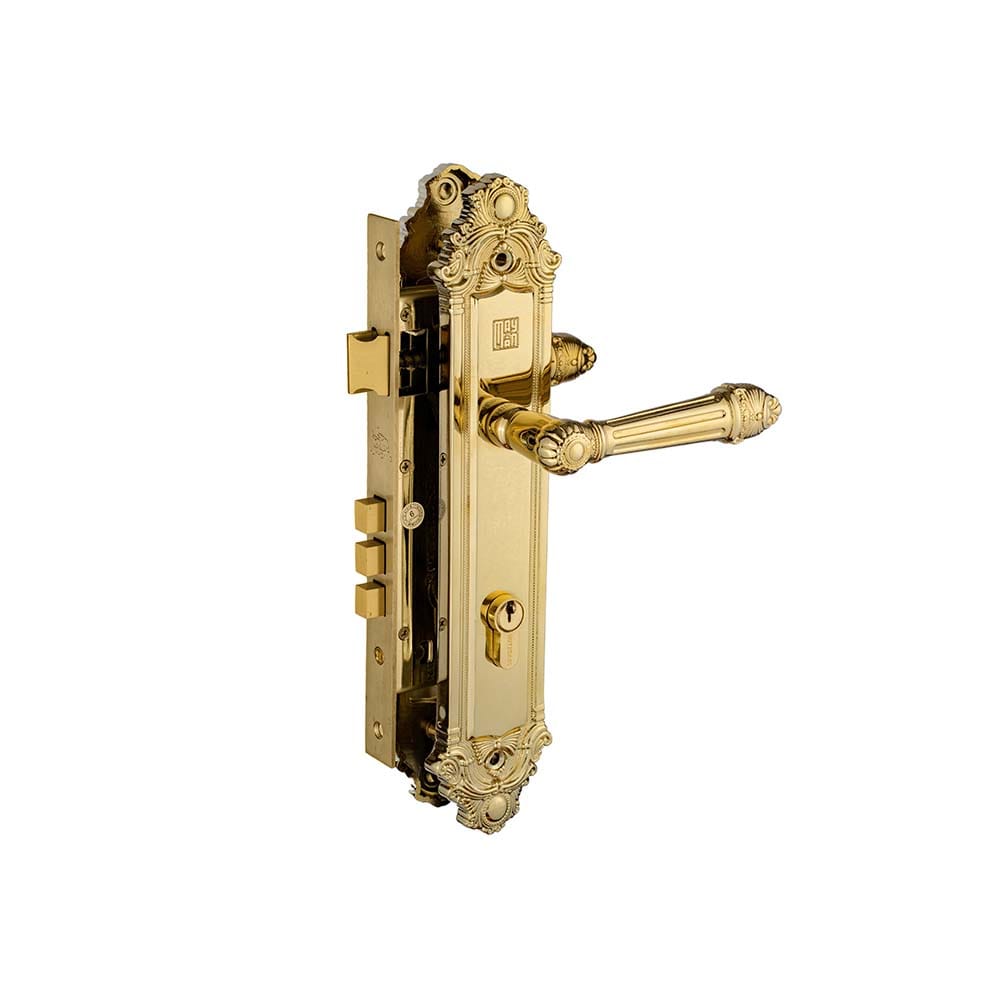 Bộ khóa tay nắm đồng thau HC 8526 PVD Gold dài 303 - Ảnh 2
