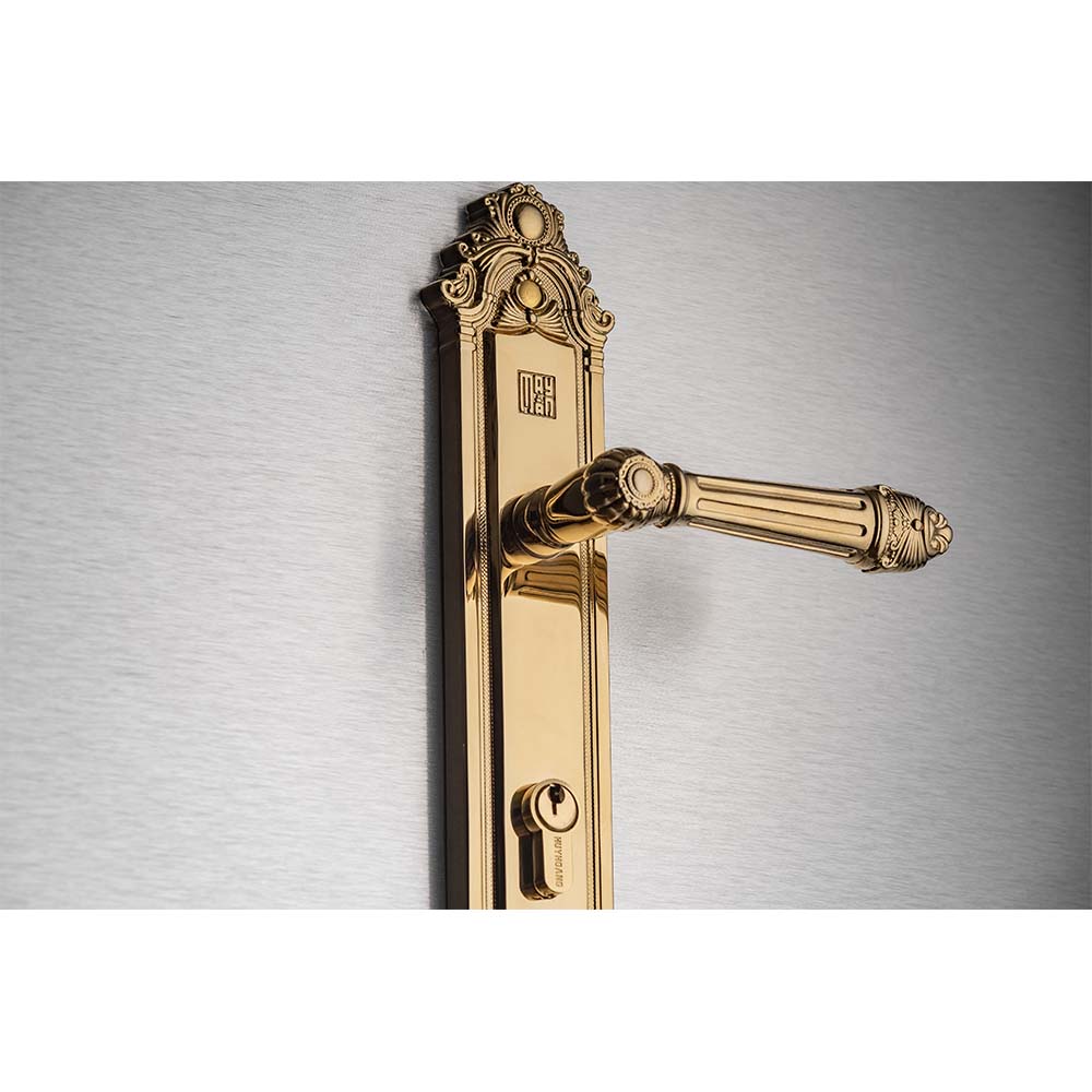 Bộ khóa tay nắm đồng thau HC 8526 PVD Gold dài 303 - Ảnh 3