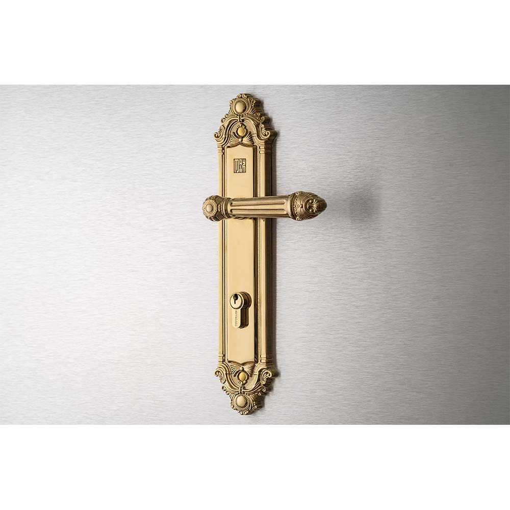 Bộ khóa tay nắm đồng thau HC 8526 PVD Gold dài 303 - Ảnh 4