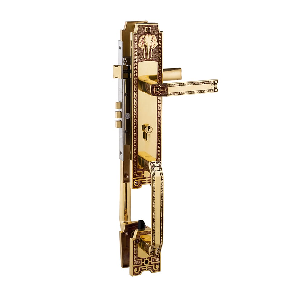 Khóa cửa gỗ đại sảnh đồng thau HC8528 dài 590 - Ảnh 2