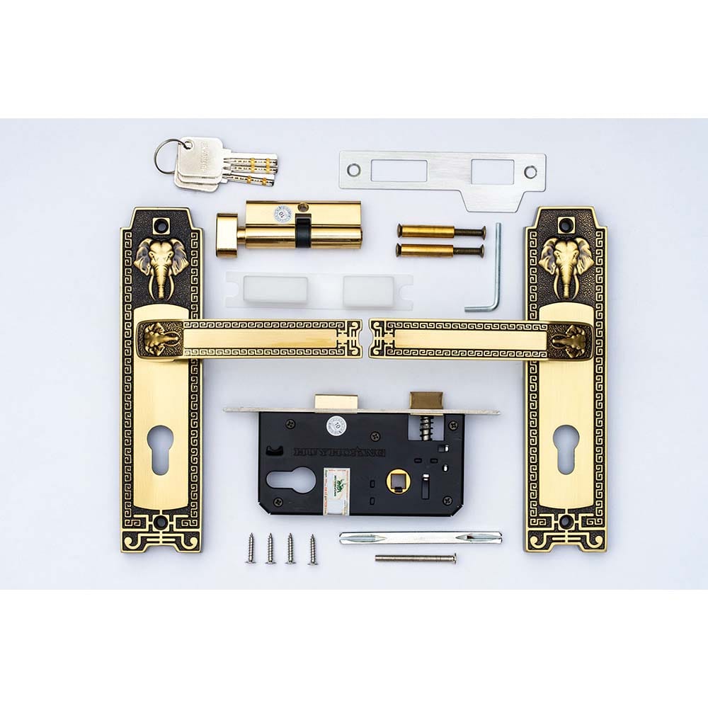 Bộ khóa tay nắm đồng thau HCR 5828 dài 213 - Ảnh 7