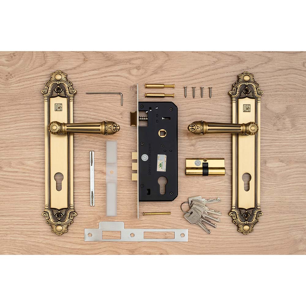 Bộ khóa tay nắm đồng thau HCR 8526 dài 303 - Ảnh 6