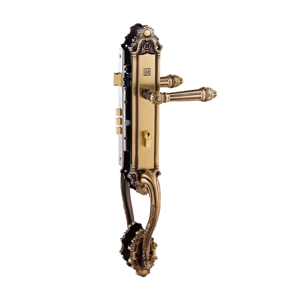 Khóa cửa gỗ đại sảnh đồng thau HCR8526 dài 590 - Ảnh 2