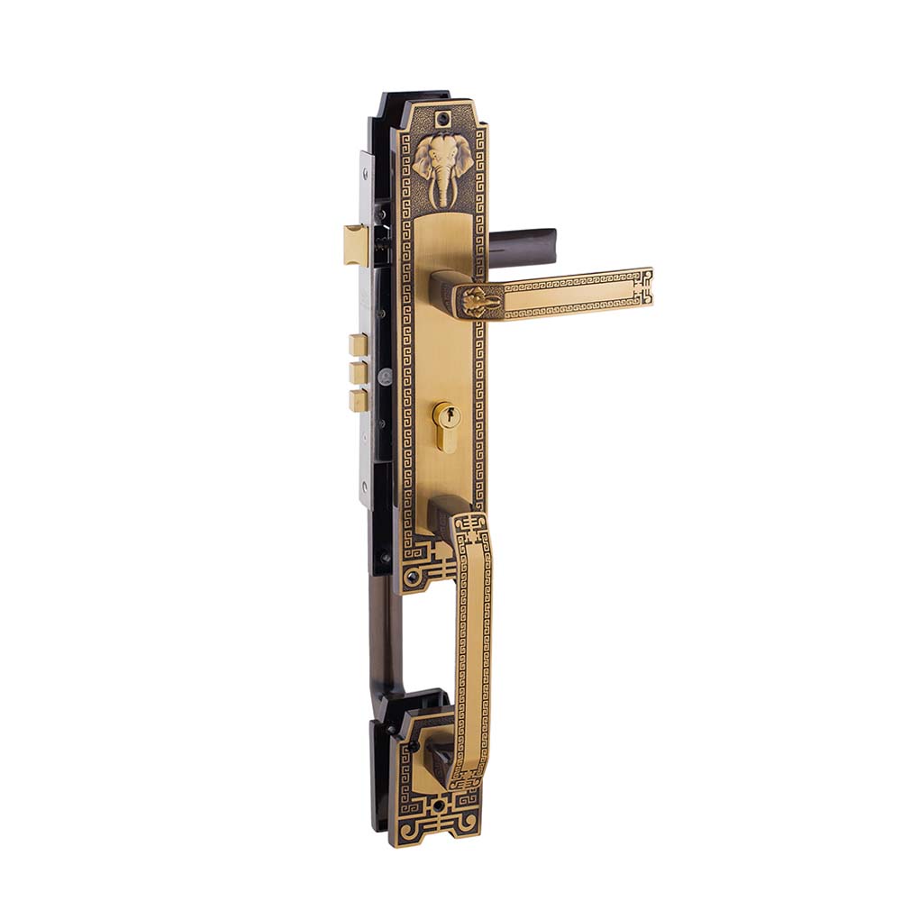 Khóa cửa gỗ đại sảnh đồng thau HCR8528 dài 590