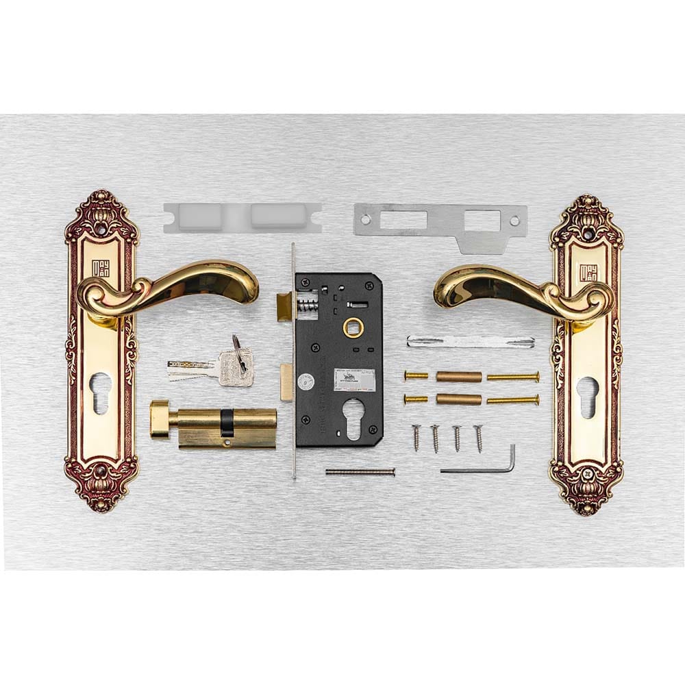 Bộ khóa tay nắm đồng thau HC 5829 dài 234 - Ảnh 7