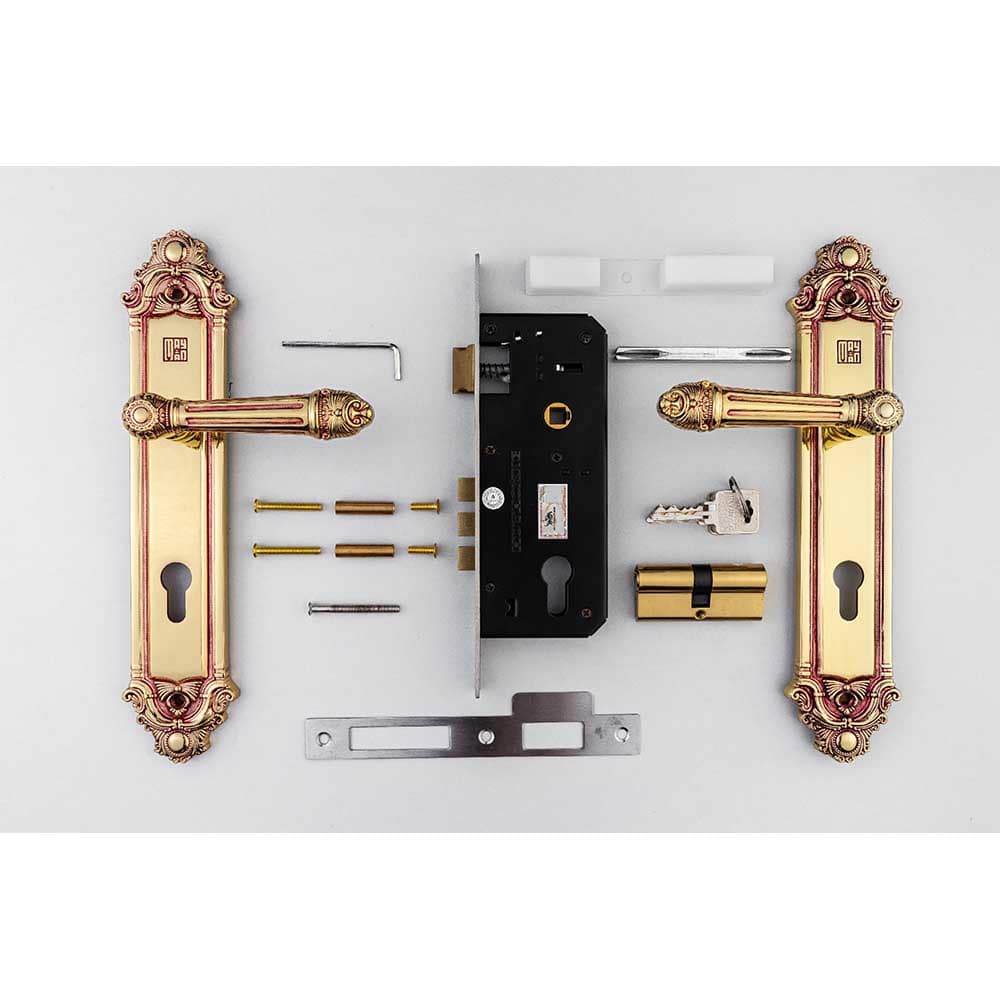 Bộ khóa tay nắm đồng thau HC 8526 dài 303 - Ảnh 7