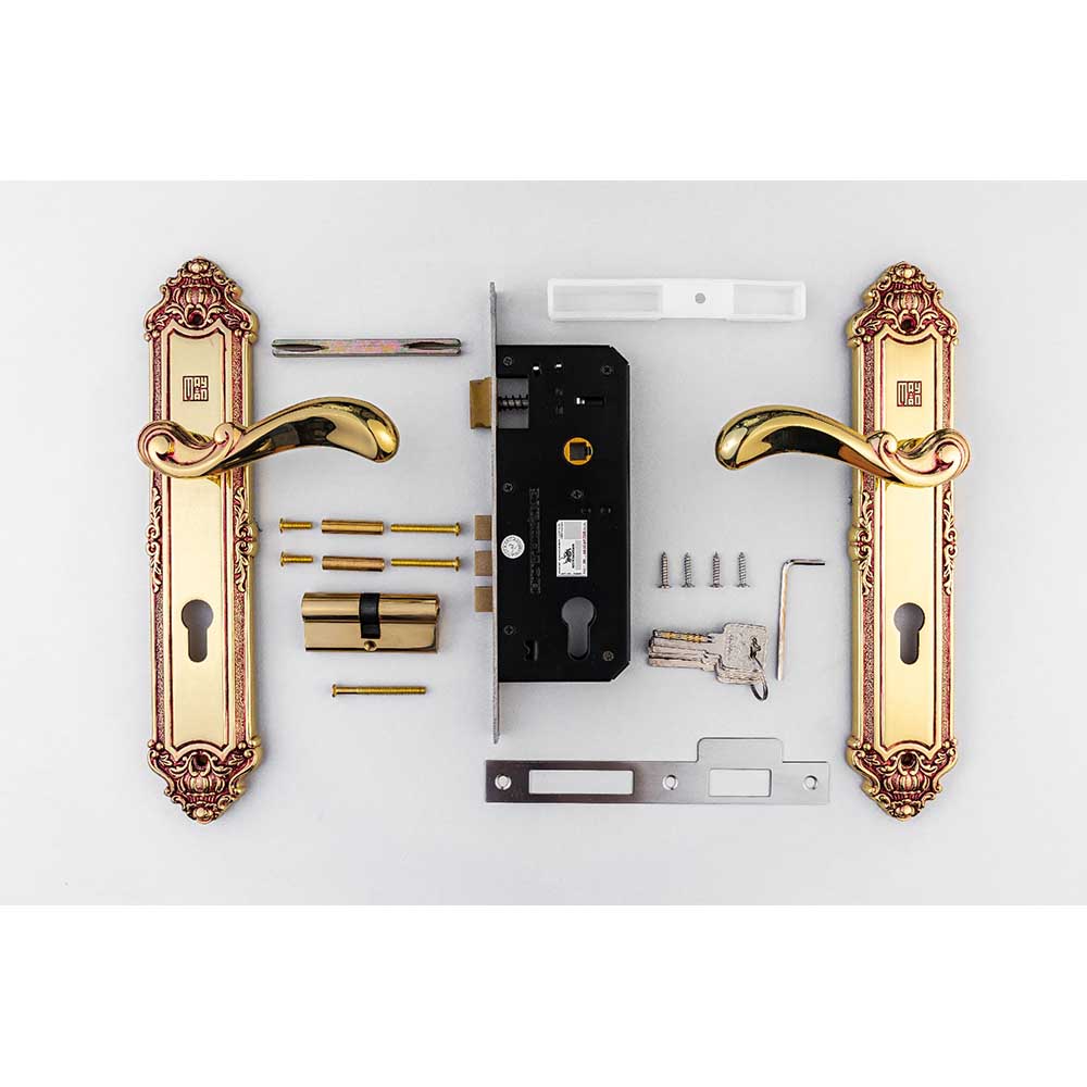 Bộ khóa tay nắm đồng thau HC 8529 dài 303 - Ảnh 7