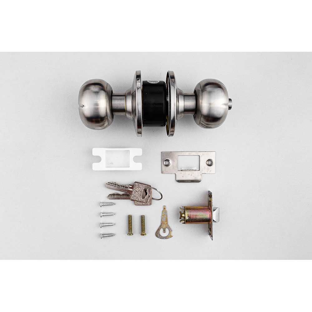 Khóa tay nắm tròn thép + inox 304, ổ chìa bằng đồng - Ảnh 5