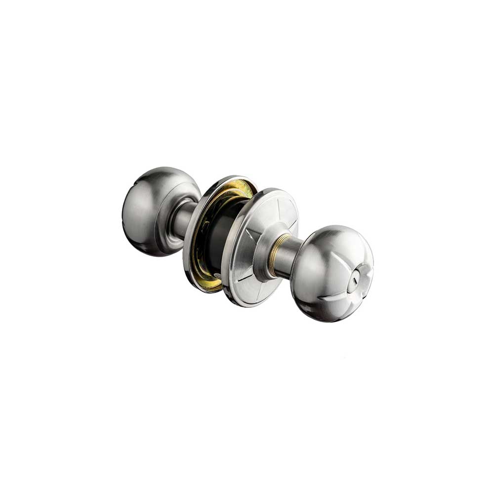 Khóa tay nắm tròn thép + inox 304 không chìa - Ảnh 2