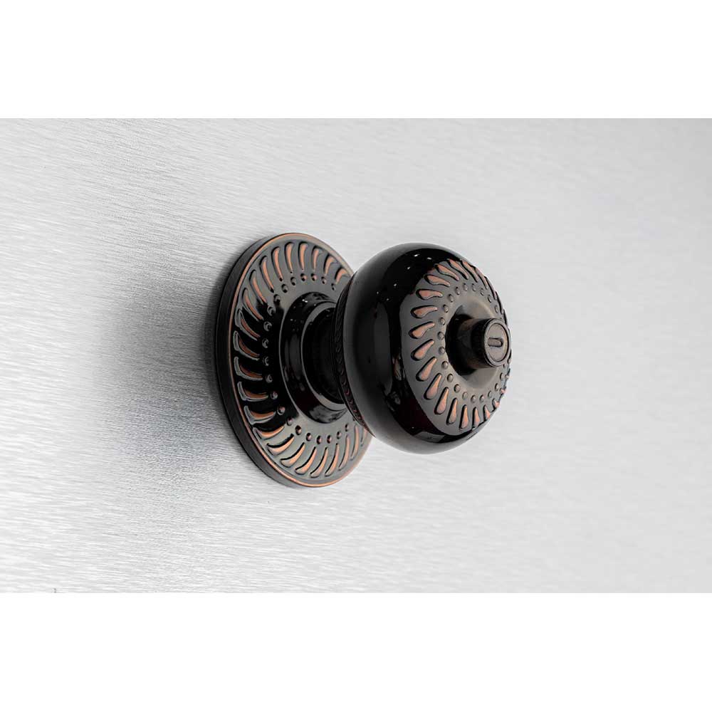Khóa tay nắm tròn thép và inox 304 có ổ chìa bằng đồng - Ảnh 3