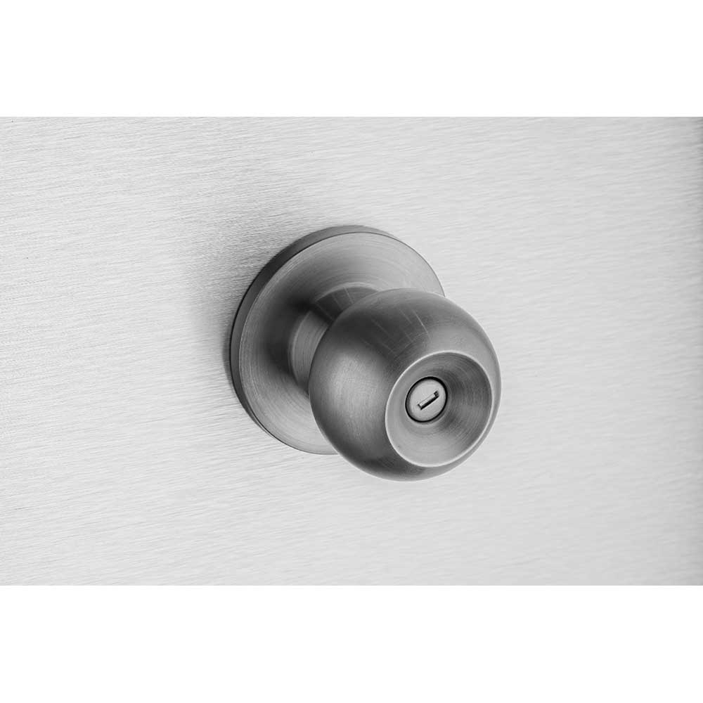 Khóa tay nắm tròn thép + inox 304, ổ chìa bằng đồng thau - Ảnh 3