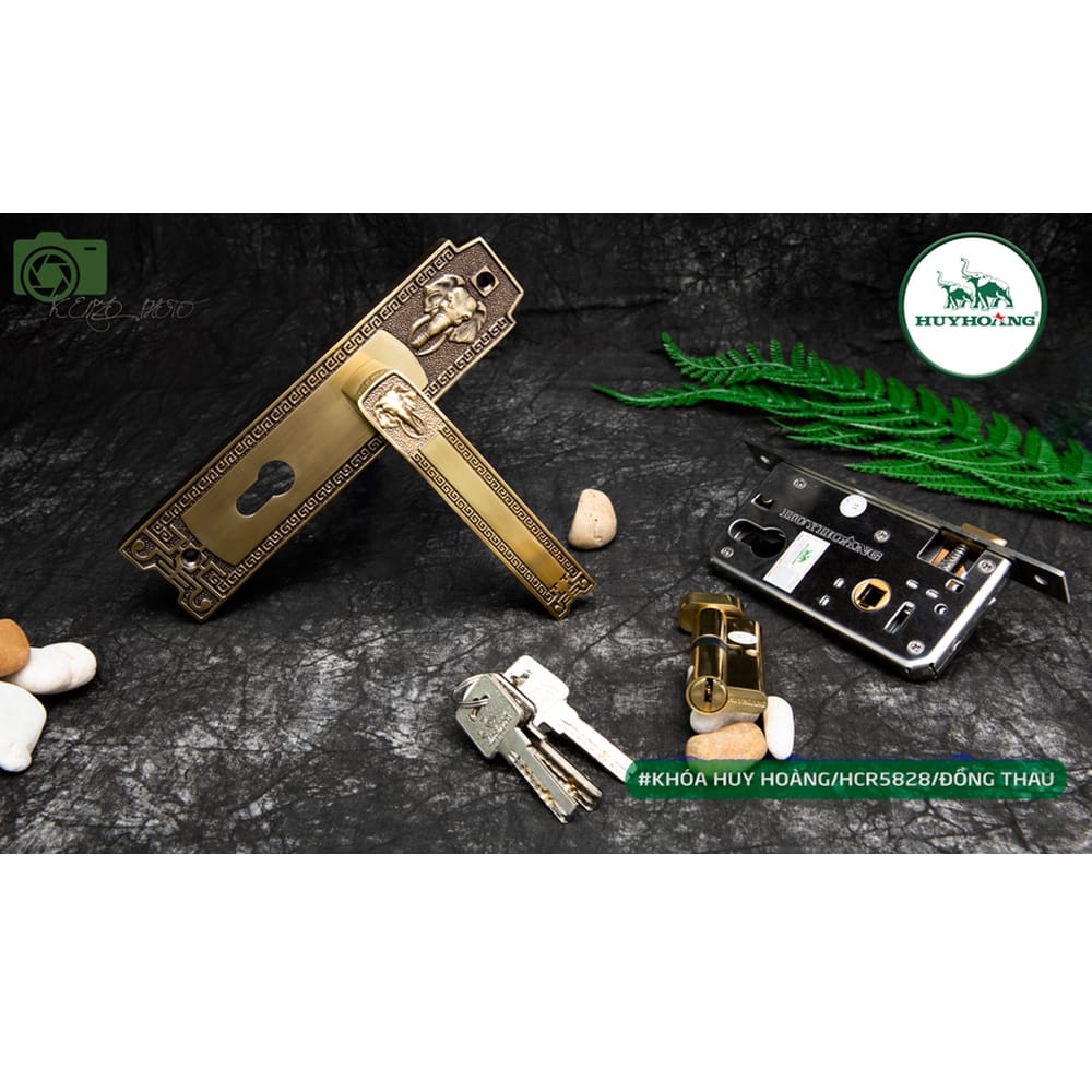 Bộ khóa tay nắm đồng thau HCR 5828 dài 213 - Ảnh 8