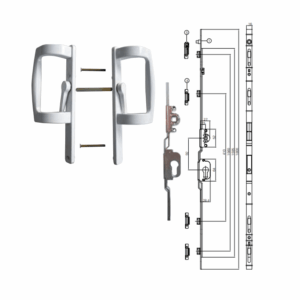 Bộ khóa đa điểm 1800 cửa lùa tay nắm chữ P GQ ASSA ABLOY