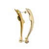 Tay nắm cửa gỗ đại sảnh đồng thau DOLPHIN PVD Gold dài 368
