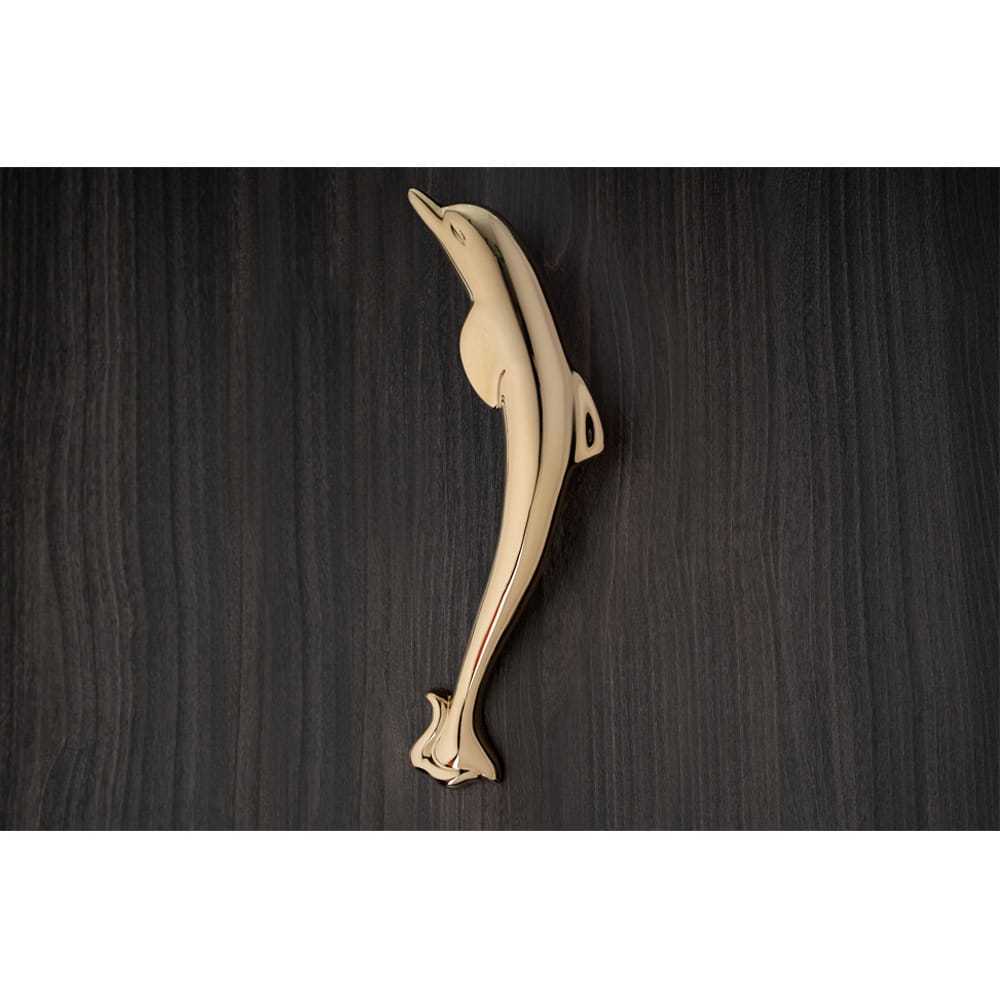 Tay nắm cửa gỗ đại sảnh đồng thau DOLPHIN PVD Gold dài 368 - Ảnh 3