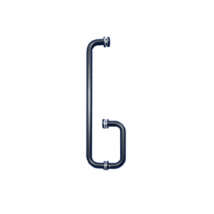 Tay nắm phòng tắm kính 185x385 phi 19 đen mờ