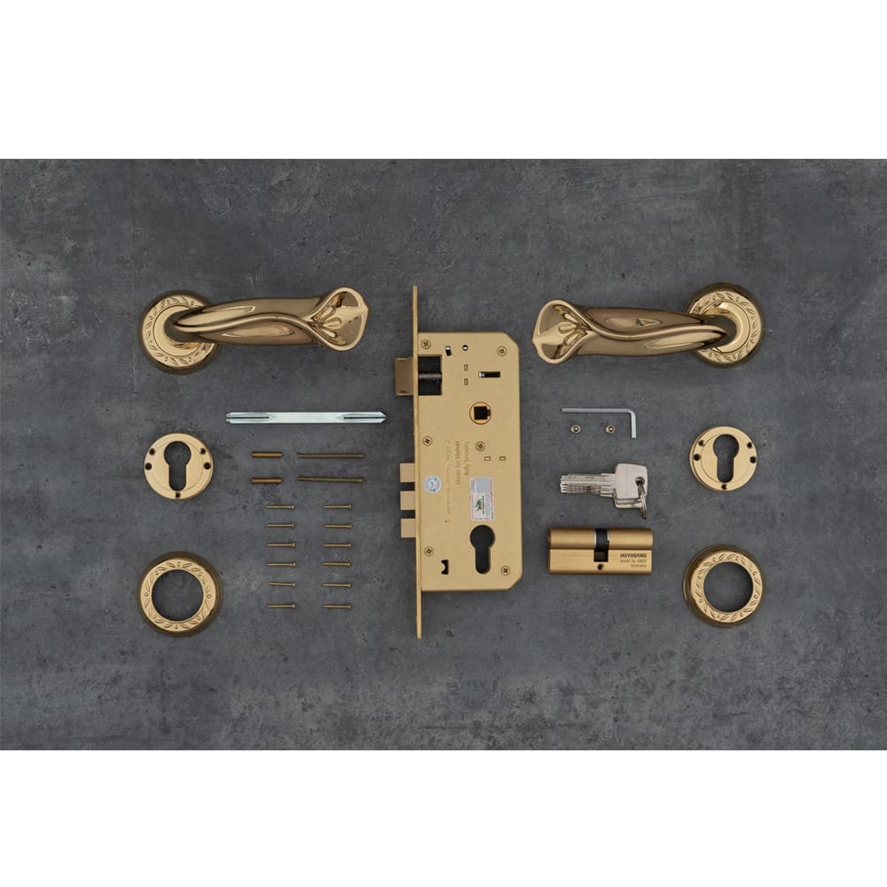 Bộ khóa phân thể tay nắm đồng HC 85 QUEEN PVD Gold - Ảnh 4