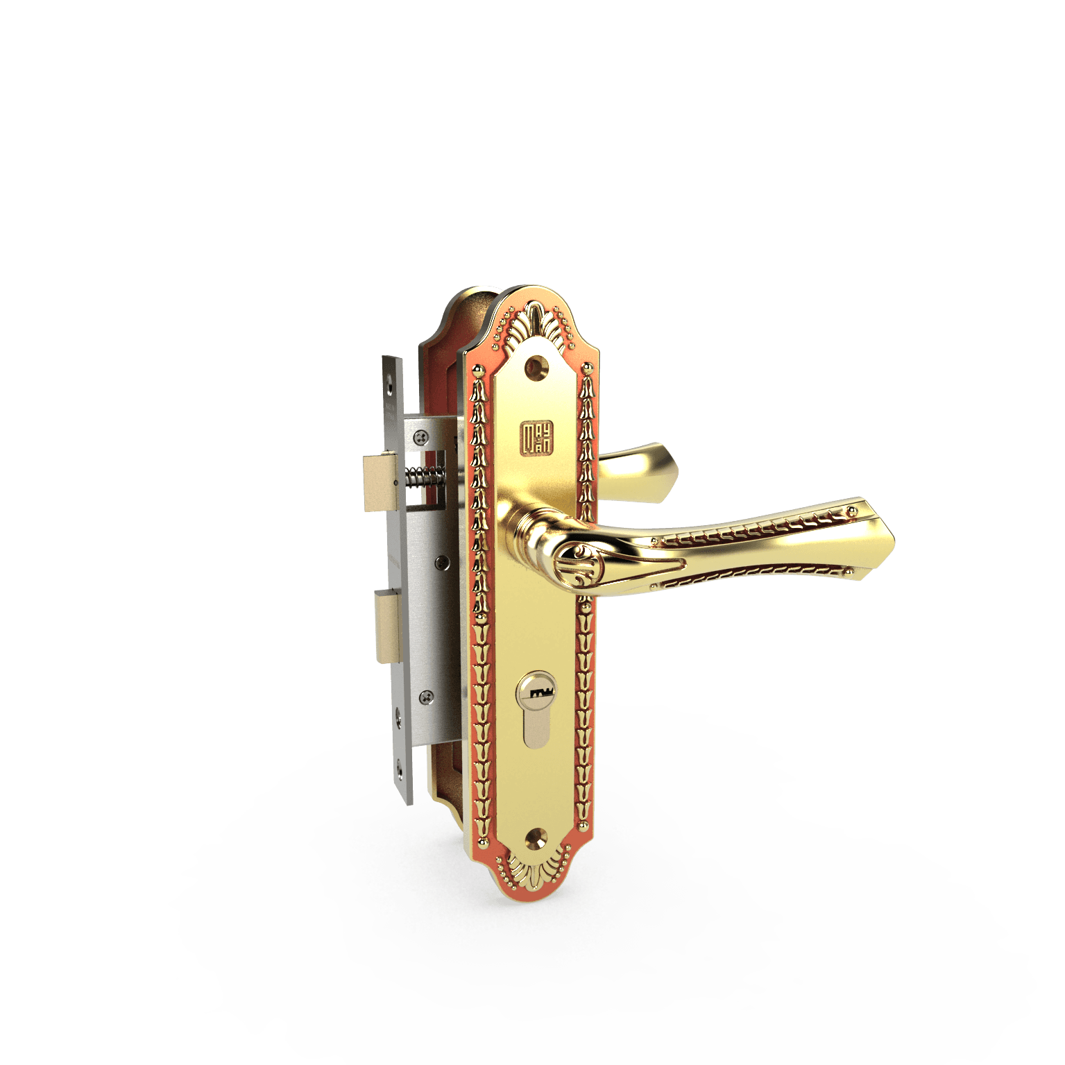 Bộ khóa tay nắm đồng thau HC 5861 dài 230 - Ảnh 4