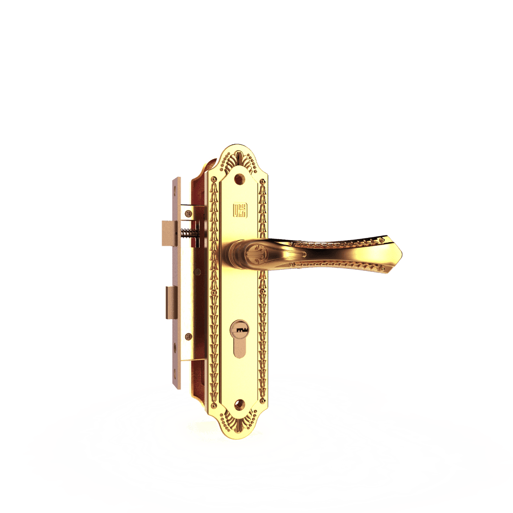 Bộ khóa tay nắm đồng thau HCP 5861 Gold dài 230 - Ảnh 2
