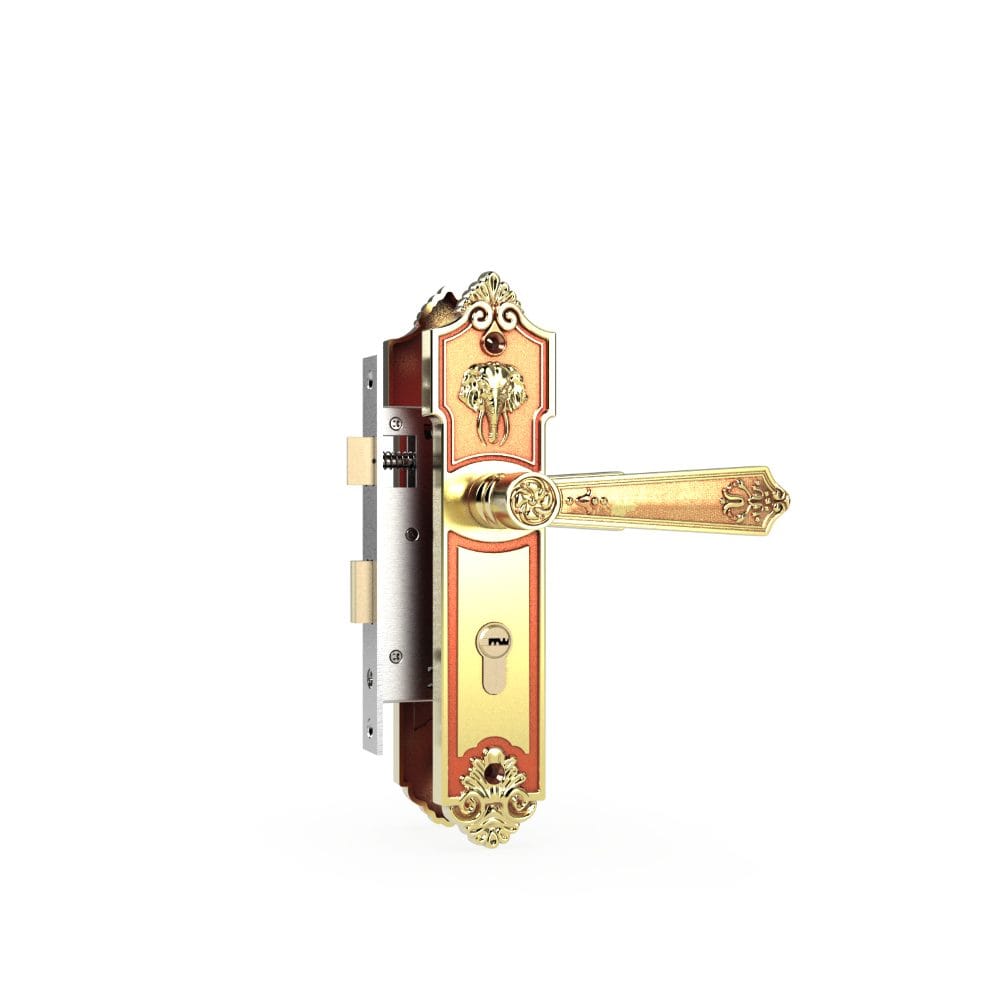 Bộ khóa tay nắm đồng thau HC 5862 dài 240 - Ảnh 2