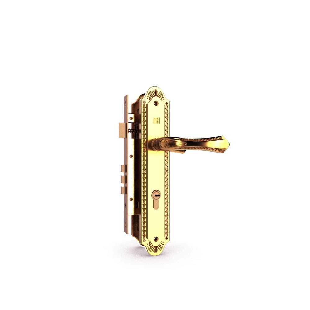 Bộ khóa tay nắm đồng thau HC 8561 PVD Gold dài 290 - Ảnh 2