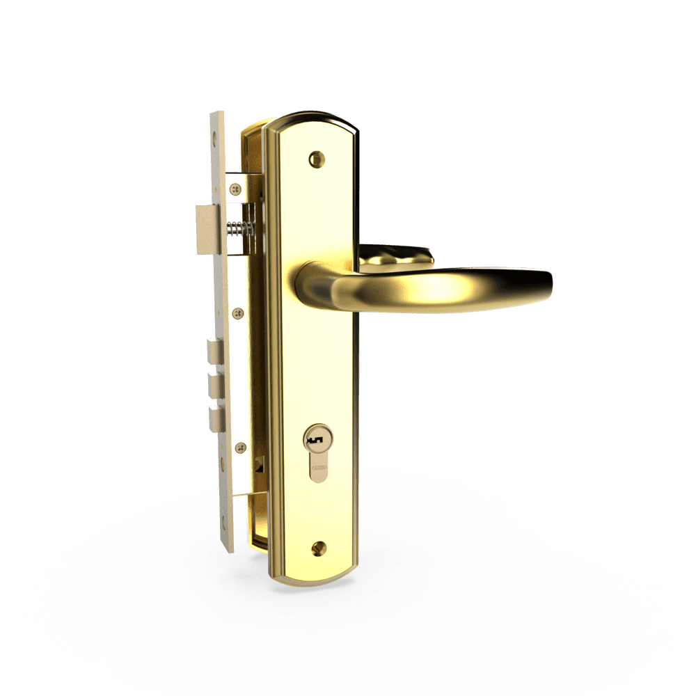 Bộ khóa tay nắm đồng thau HC 8566 PVD Gold dài 260