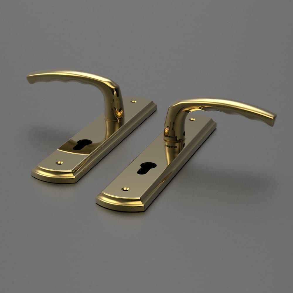 Bộ khóa tay nắm đồng thau HC 8566 PVD Gold dài 260 - Ảnh 3
