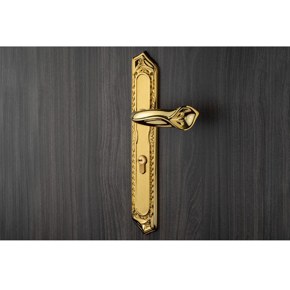 Khóa cửa gỗ đại đồng thau HC85 QUEEN PVD Gold dài 370 - Ảnh 3